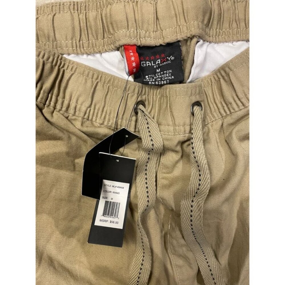 Galaxy by Harvic Khaki Cargo Jogger Pants Size M - Picture 6 of 7